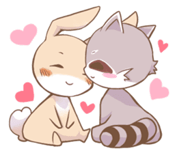 LOVE!Raccoons&Rabbit sticker #466015