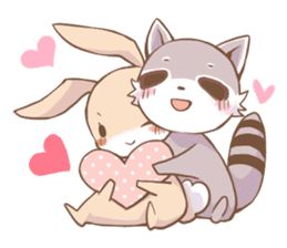 LOVE!Raccoons&Rabbit sticker #466048