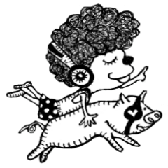 monochrome afro kids