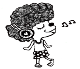 monochrome afro kids sticker #466300