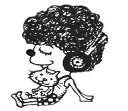 monochrome afro kids sticker #466301