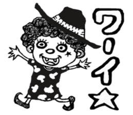 monochrome afro kids sticker #466310