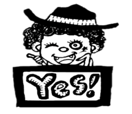 monochrome afro kids sticker #466311