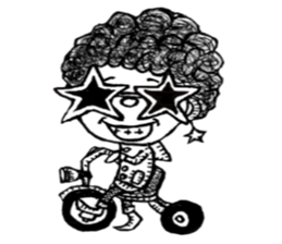 monochrome afro kids sticker #466316