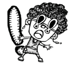monochrome afro kids sticker #466318