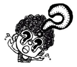 monochrome afro kids sticker #466319