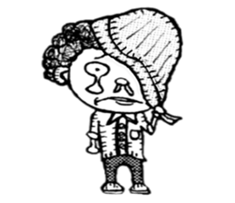 monochrome afro kids sticker #466321