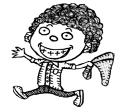 monochrome afro kids sticker #466323