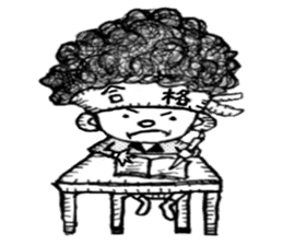 monochrome afro kids sticker #466326