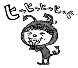 monochrome afro kids sticker #466329