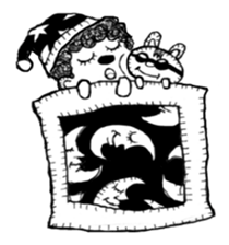 monochrome afro kids sticker #466334