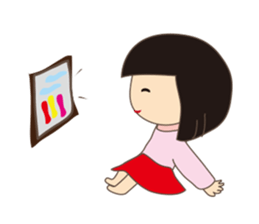 a cute girl sticker #467041