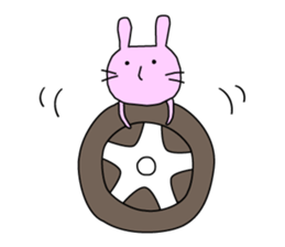 A cat, a rabbit, and a bear. sticker #469387