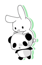 Panda and rabbit(English version) sticker #471655