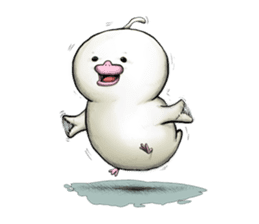 POCCURU&PIPIJI-Cute White Java sparrow- sticker #479687