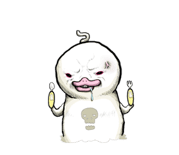 POCCURU&PIPIJI-Cute White Java sparrow- sticker #479688