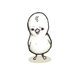 POCCURU&PIPIJI-Cute White Java sparrow- sticker #479689