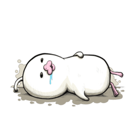 POCCURU&PIPIJI-Cute White Java sparrow- sticker #479690