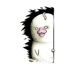POCCURU&PIPIJI-Cute White Java sparrow- sticker #479696