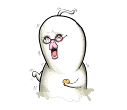 POCCURU&PIPIJI-Cute White Java sparrow- sticker #479697