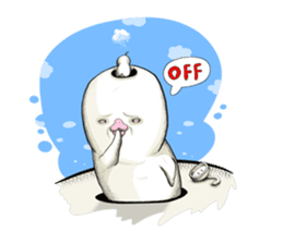 POCCURU&PIPIJI-Cute White Java sparrow- sticker #479700