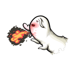 POCCURU&PIPIJI-Cute White Java sparrow- sticker #479705