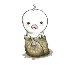 POCCURU&PIPIJI-Cute White Java sparrow- sticker #479708
