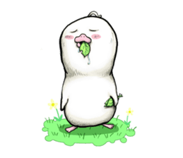 POCCURU&PIPIJI-Cute White Java sparrow- sticker #479710