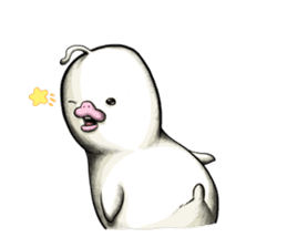 POCCURU&PIPIJI-Cute White Java sparrow- sticker #479716