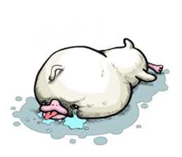 POCCURU&PIPIJI-Cute White Java sparrow- sticker #479717