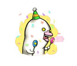 POCCURU&PIPIJI-Cute White Java sparrow- sticker #479719