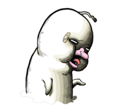 POCCURU&PIPIJI-Cute White Java sparrow- sticker #479720