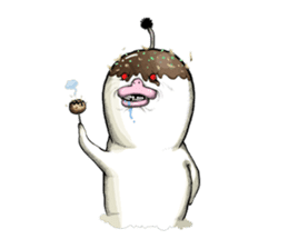 POCCURU&PIPIJI-Cute White Java sparrow- sticker #479723
