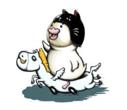 POCCURU&PIPIJI-Cute White Java sparrow- sticker #479724