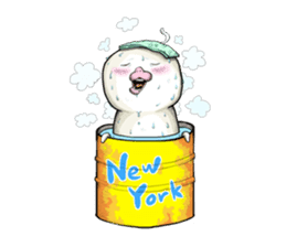 POCCURU&PIPIJI-Cute White Java sparrow- sticker #479725