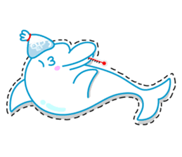 sleepy-eyed Dolphine sticker #482468