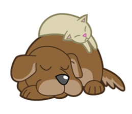 Funny Cat and Dog sticker #484584