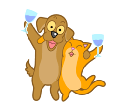 Funny Cat and Dog sticker #484585