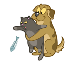 Funny Cat and Dog sticker #484586
