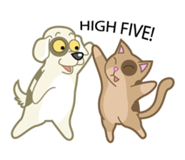 Funny Cat and Dog sticker #484593