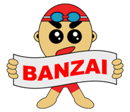 Banzai Swimming sticker #486674