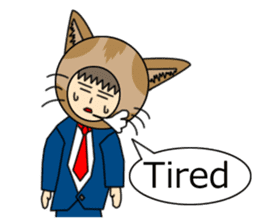 Cat salaryman(English version) sticker #489331