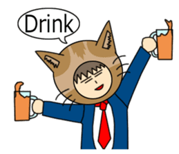 Cat salaryman(English version) sticker #489337