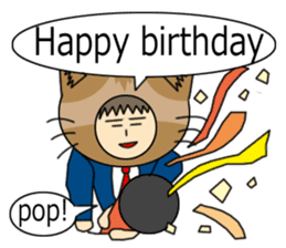 Cat salaryman(English version) sticker #489346