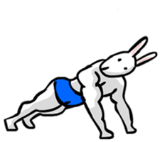 Muscular Rabbit sticker #489829