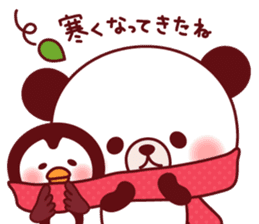 Panda(ponyan)&Puffin(Puffy)Autumn&winter sticker #492596