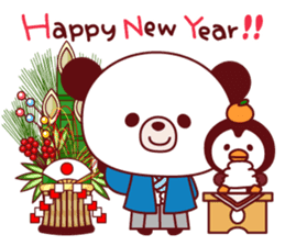 Panda(ponyan)&Puffin(Puffy)Autumn&winter sticker #492613