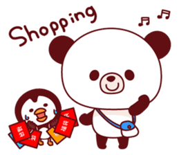 Panda(ponyan)&Puffin(Puffy)Autumn&winter sticker #492618