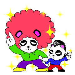 Slash and 3color Afro hear panda(taiwan)