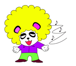 Slash and 3color Afro hear panda(taiwan) sticker #492916